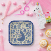 Mahjong Toile Papierplatten Pappteller (Party)