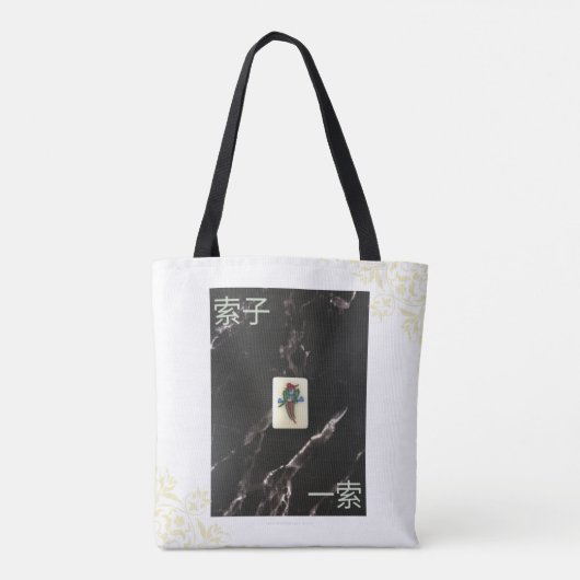 Mahjong Tote Bag mit dem 1. Bambus im Kantonesisch Tasche (Rückseite)