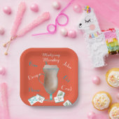 Mahjong- und Kaffee-Party-Papierteller Pappteller (Party)