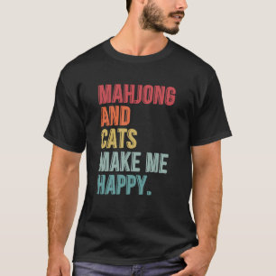 Mahjong und Katzen machen mich glücklich T-Shirt