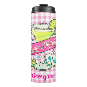 Mahjong und Margaritas Spielnacht-Cocktail Thermosbecher