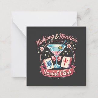 Mahjong und Martinis Sozialclub Mitteilungskarte