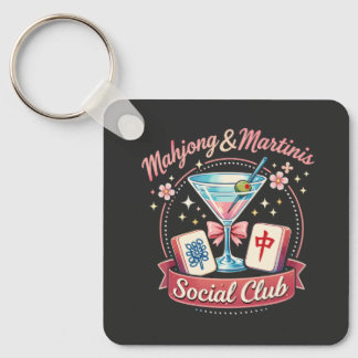Mahjong und Martinis Sozialclub Schlüsselanhänger