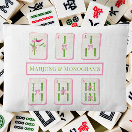 Mahjong und Monogramme Coquette Bamboo Bows Zubehörtasche