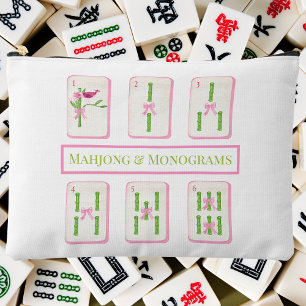 Mahjong und Monogramme Coquette Bamboo Bows Zubehörtasche