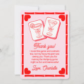 Mahjong Valentine's Cocktail Thank You Card Einladung (Vorderseite)