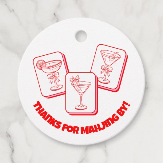 Mahjong Valentine's Party Cocktail Geschenkanhänger (Vorderseite)