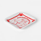 Mahjong Valentine's Party Cocktail Pappteller (Gewinkelt)