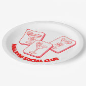 Mahjong Valentine's Party Cocktail Pappteller (Schrägansicht)