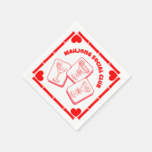 Mahjong Valentine's Party Cocktail Serviette (Ecke)