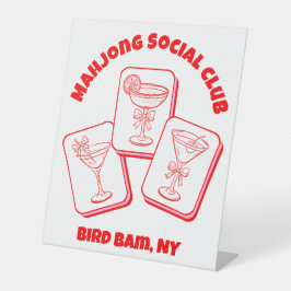 Mahjong Valentine's Party Cocktail Sockelschild