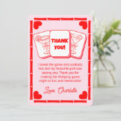 Mahjong Valentine's Pink Thank You Card Einladung (Stehend Vorderseite)