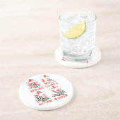 Mahjong vier Jahreszeiten, weißer Hintergrund Sandstein Untersetzer (Seite)