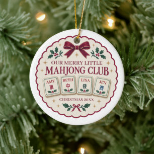 Mahjong-Vierer-Schmuck Roter Name Kacheln 2026 Keramik Ornament