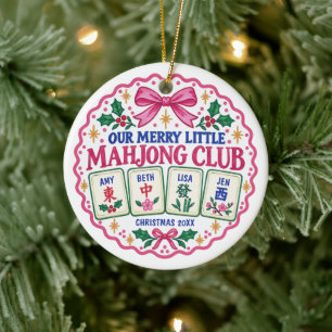 Mahjong-Vierer-Schmuck Roter Name Tiles 2026 Keramik Ornament