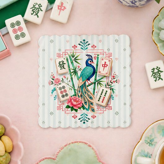 Mahjong Vogel Blumenuntersetzer Elegant Untersetzer