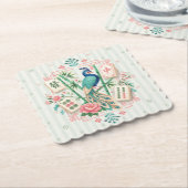 Mahjong Vogel Blumenuntersetzer Elegant Untersetzer (angewinkelt)