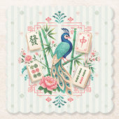 Mahjong Vogel Blumenuntersetzer Elegant Untersetzer (Vorderseite)