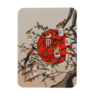Mahjong Vögel Spiel Magnet