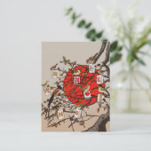 Mahjong Vögel Spiel Postkarte (Stehend Vorderseite)