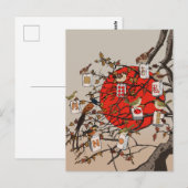 Mahjong Vögel Spiel Postkarte (Vorne/Hinten)