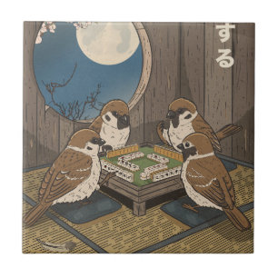 Mahjong Vögel spielen Spiel Fliese