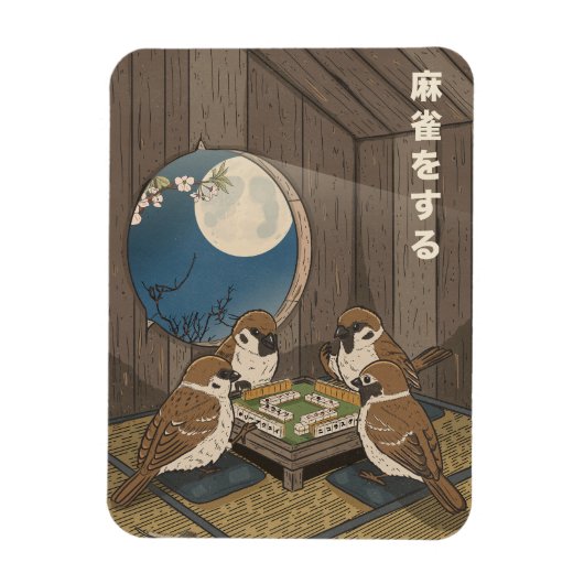 Mahjong Vögel spielen Spiel Magnet (Vertikal)