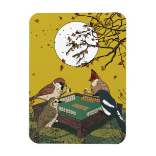 Mahjong Vögel spielen Spiel  Magnet