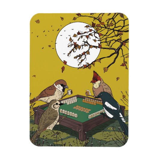 Mahjong Vögel spielen Spiel Magnet (Vertikal)