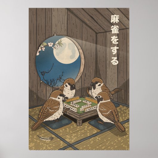 Mahjong Vögel spielen Spiel  Poster (Vorne)
