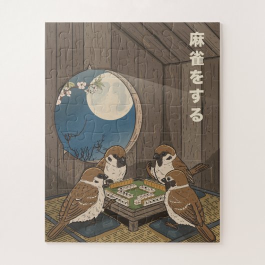 Mahjong Vögel spielen Spiel Puzzle (Vertikal)