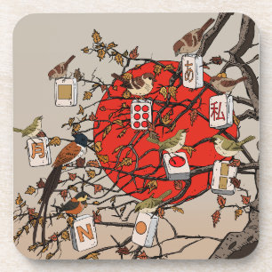 Mahjong-Vogels Spiel Getränkeuntersetzer