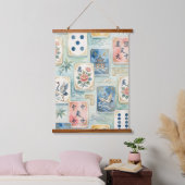 Mahjong Wandteppich Mit Holzrahmen (Schlafzimmer)
