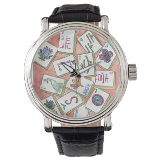 Mahjong Watch peach Armbanduhr