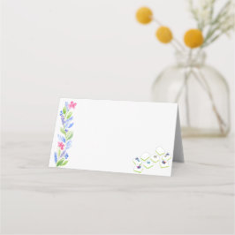 Mahjong Watercolor Blume Place Klappende Platzkart Platzkarte