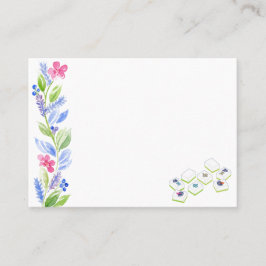 Mahjong Watercolor Blume Platzkarte