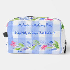 Mahjong Watercolor-Blumen-Kontrollkästchen-Reißver Waschbeutel