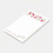Mahjong Watercolor Cherry Blossom Flowers NAME Post-it Klebezettel (angewinkelt)