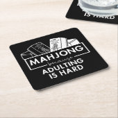 Mahjong, weil das Ehebruch schwer ist | Funny mahj Rechteckiger Pappuntersetzer (angewinkelt)