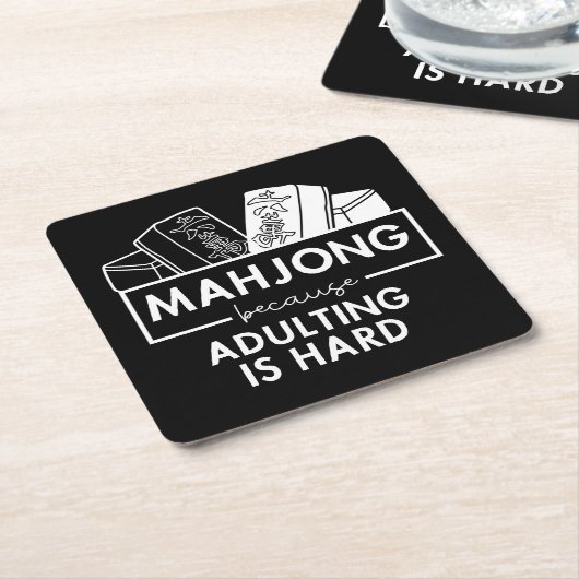 Mahjong, weil das Ehebruch schwer ist | Funny mahj Rechteckiger Pappuntersetzer (angewinkelt)