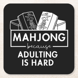 Mahjong, weil das Ehebruch schwer ist | Funny mahj Rechteckiger Pappuntersetzer