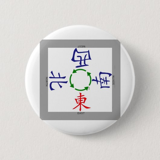 Mahjong Windanzeige Button (Vorderseite)
