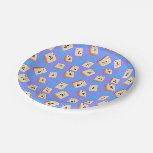 Mahjong Winds Tellers Pappteller (Schrägansicht)