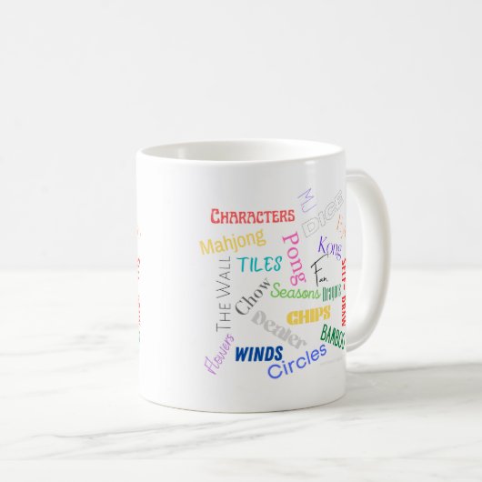 Mahjong Words Cup Kaffeetasse (VorderseiteRechts)