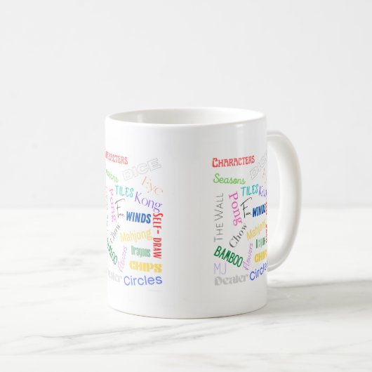 Mahjong Words Cup Kaffeetasse (VorderseiteRechts)