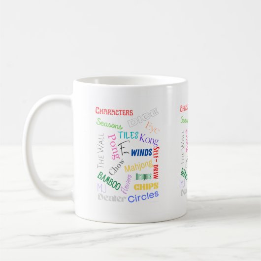 Mahjong Words Cup Kaffeetasse (Links)