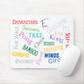Mahjong Words Mouse Pad Mousepad (Mit Mouse)