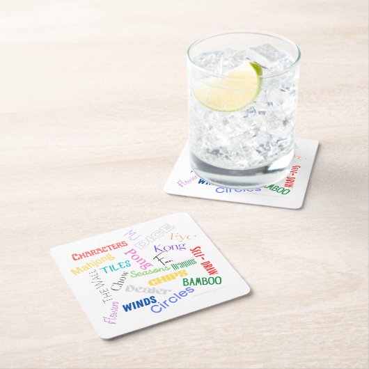 Mahjong Words Paper Untersetzer (Vor Ort)