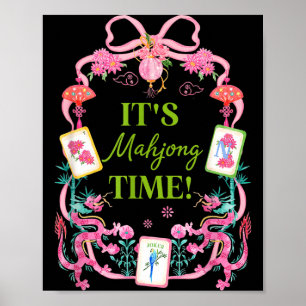 Mahjong-Zeit Kokette Schleife Ästhetik Mah Jong Sp Poster