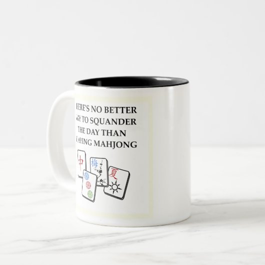 MAHJONG ZWEIFARBIGE TASSE (Vorderseite Links)